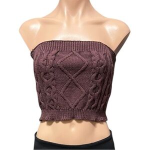 Forever 21 Ribbed Crop Top Rich Purple Plum Color Medium